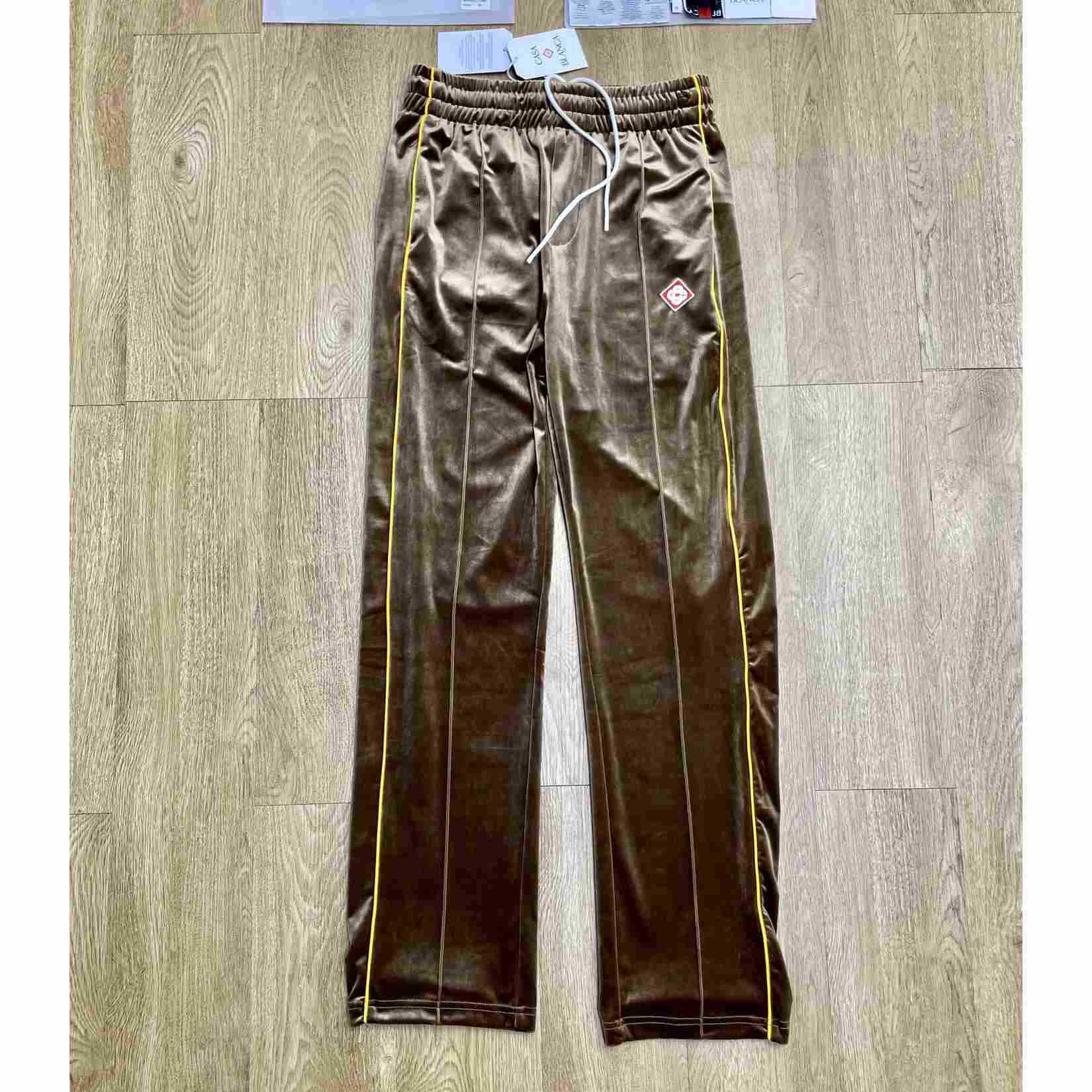 Casablanca Dark Brown Velour Track Pants C1176 - DesignerGu