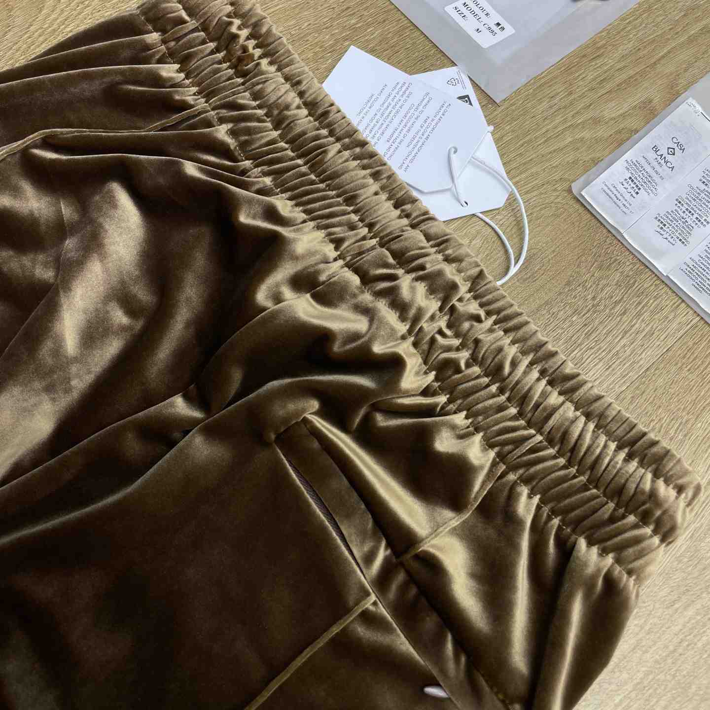 Casablanca Dark Brown Velour Track Pants C1176 - DesignerGu