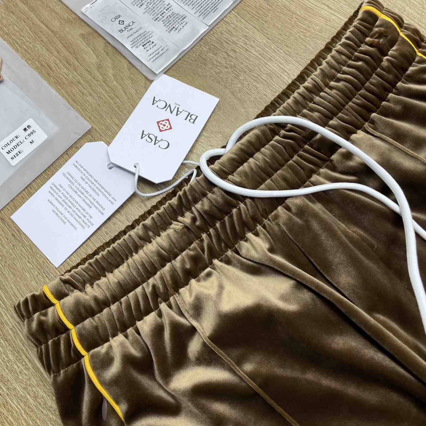 Casablanca Dark Brown Velour Track Pants C1176 - DesignerGu