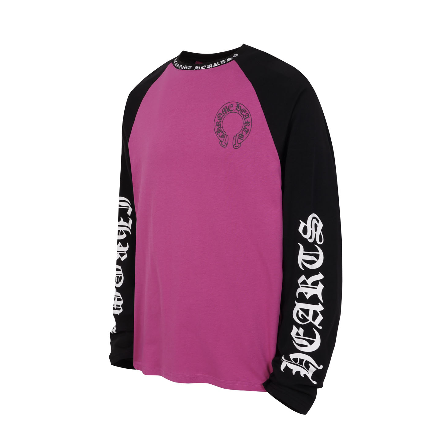 Chrome Hearts Pink And Black Baseball Long Sleeve T-Shirt - DesignerGu
