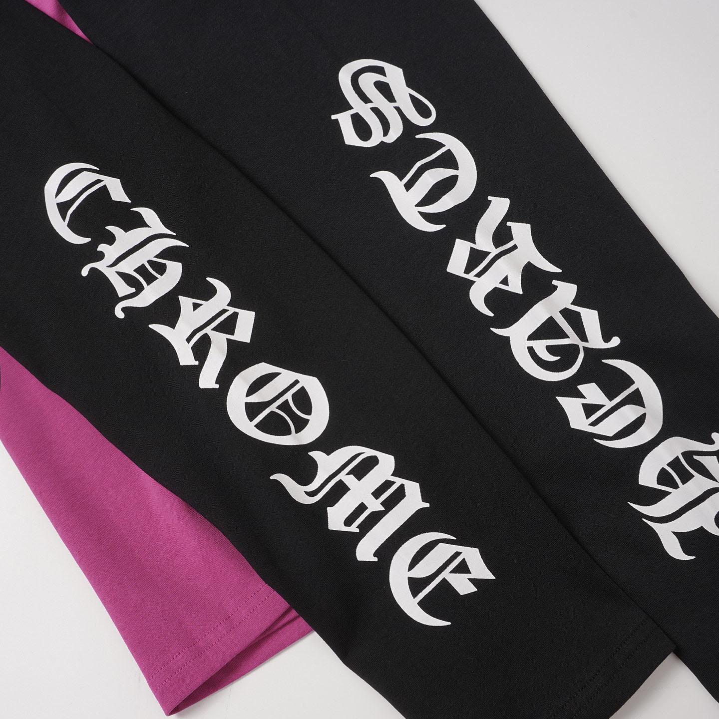 Chrome Hearts Pink And Black Baseball Long Sleeve T-Shirt - DesignerGu