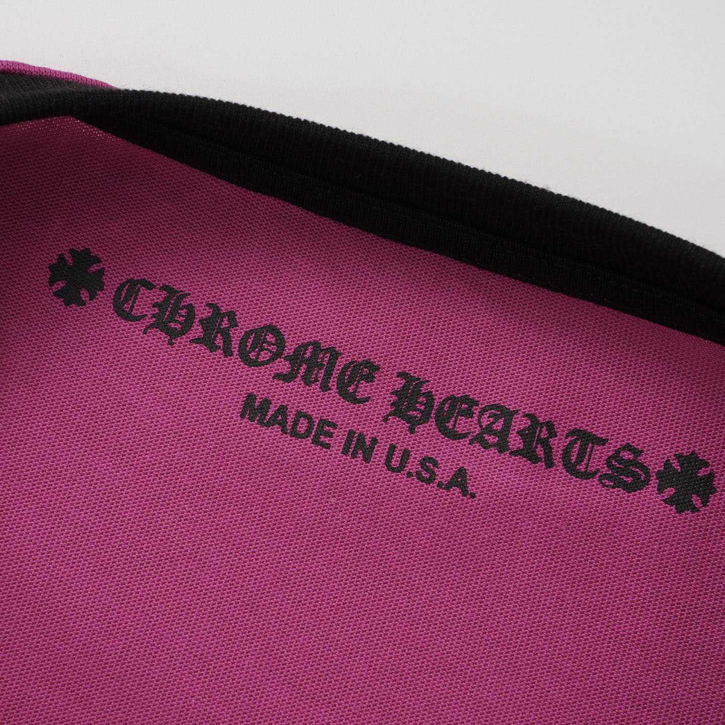 Chrome Hearts Pink And Black Baseball Long Sleeve T-Shirt - DesignerGu