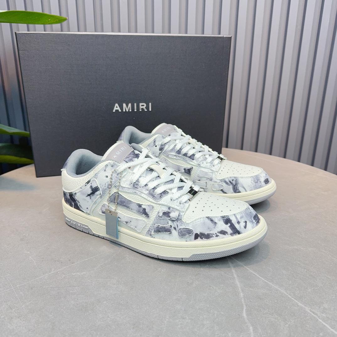 Amiri Gray Tie Dye Skel Top Low Sneakers - DesignerGu