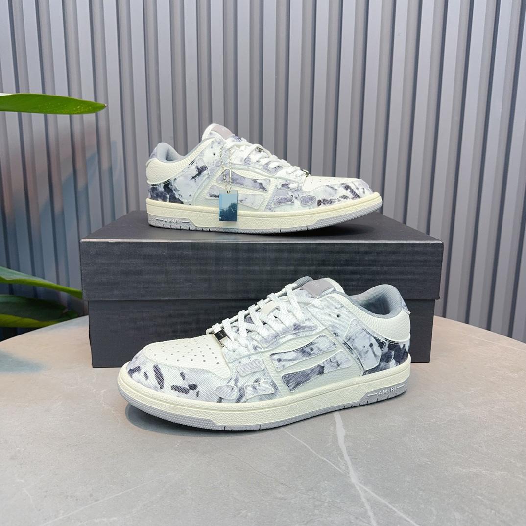 Amiri Gray Tie Dye Skel Top Low Sneakers - DesignerGu