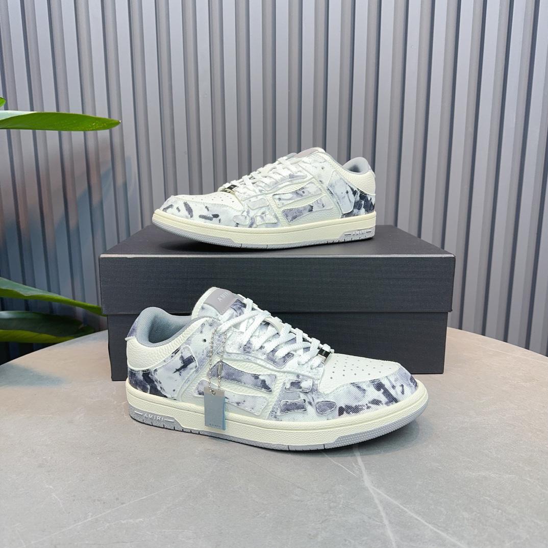 Amiri Gray Tie Dye Skel Top Low Sneakers - DesignerGu