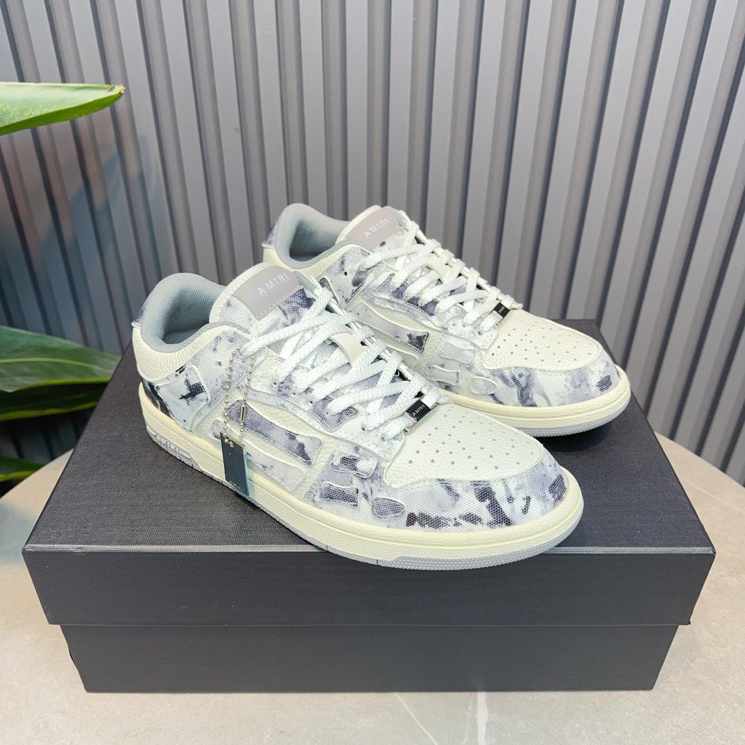 Amiri Gray Tie Dye Skel Top Low Sneakers - DesignerGu