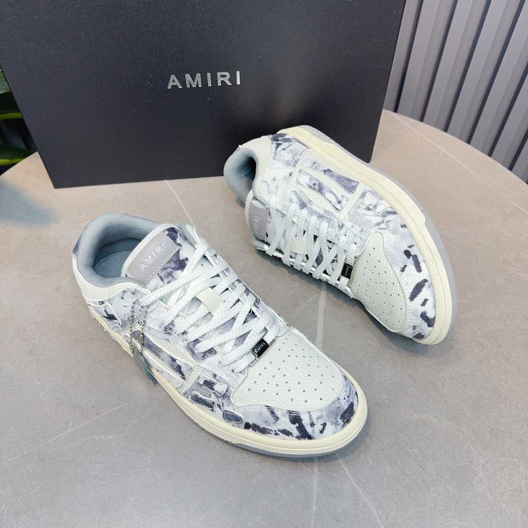 Amiri Gray Tie Dye Skel Top Low Sneakers - DesignerGu