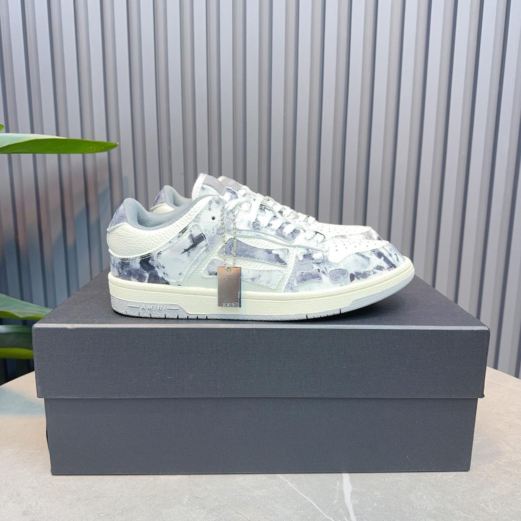 Amiri Gray Tie Dye Skel Top Low Sneakers - DesignerGu