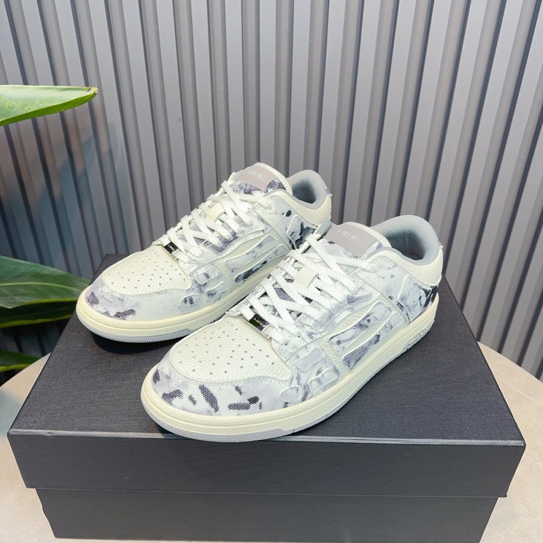 Amiri Gray Tie Dye Skel Top Low Sneakers - DesignerGu