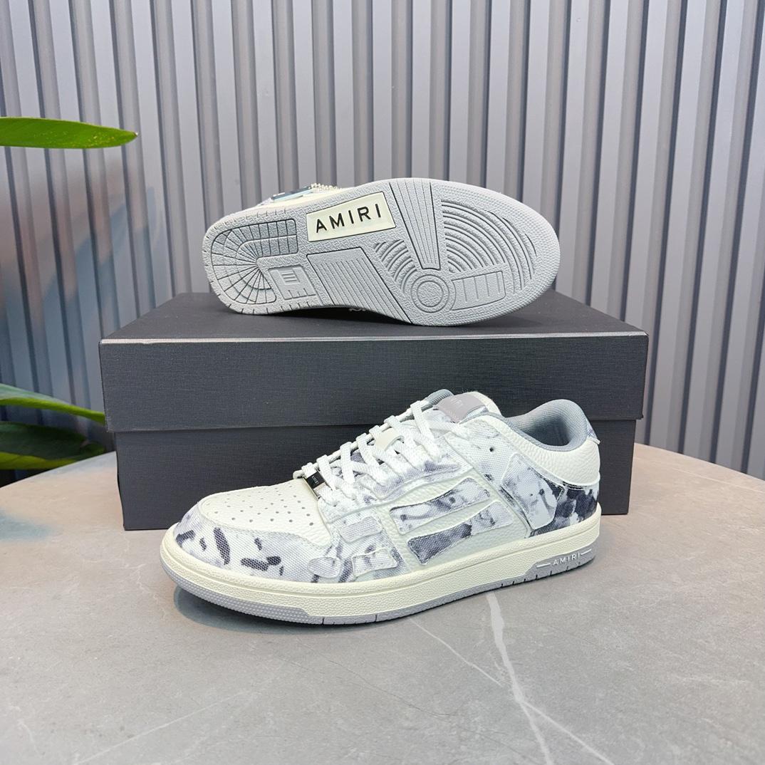 Amiri Gray Tie Dye Skel Top Low Sneakers - DesignerGu