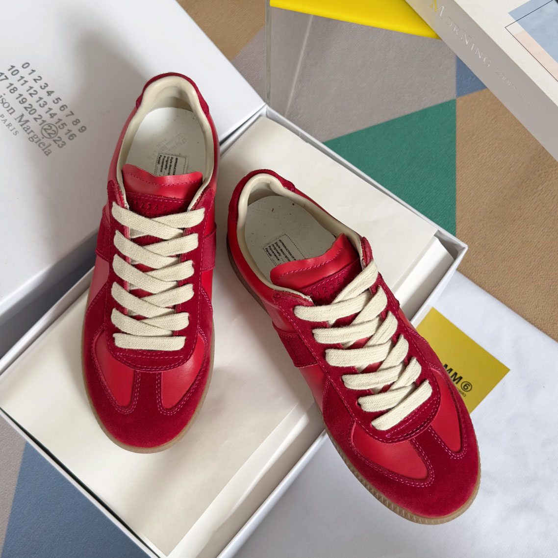 Maison Margiela  Red Replica Sneakers - DesignerGu