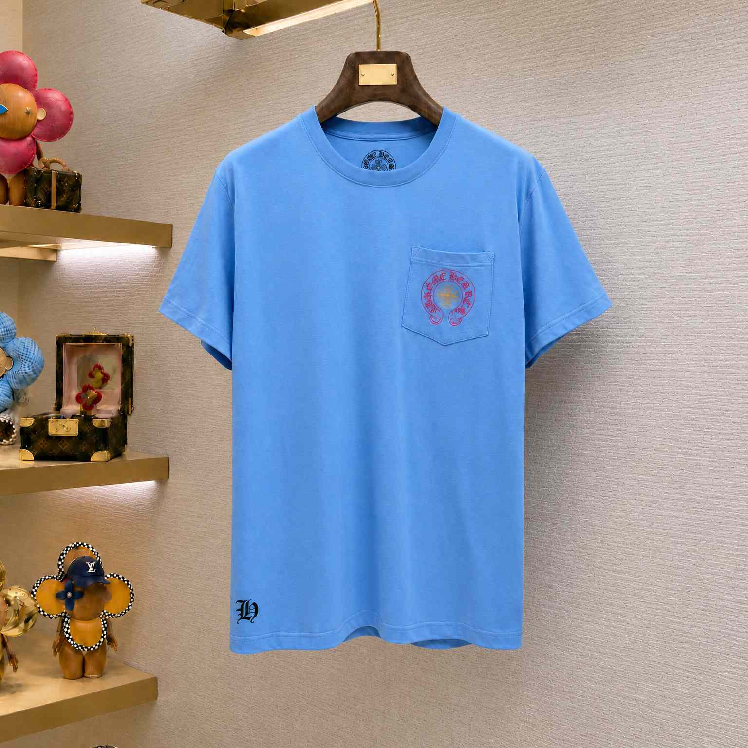 Chrome Hearts Miami Exclusive Horseshoe Blue Short Sleeve Tee - DesignerGu