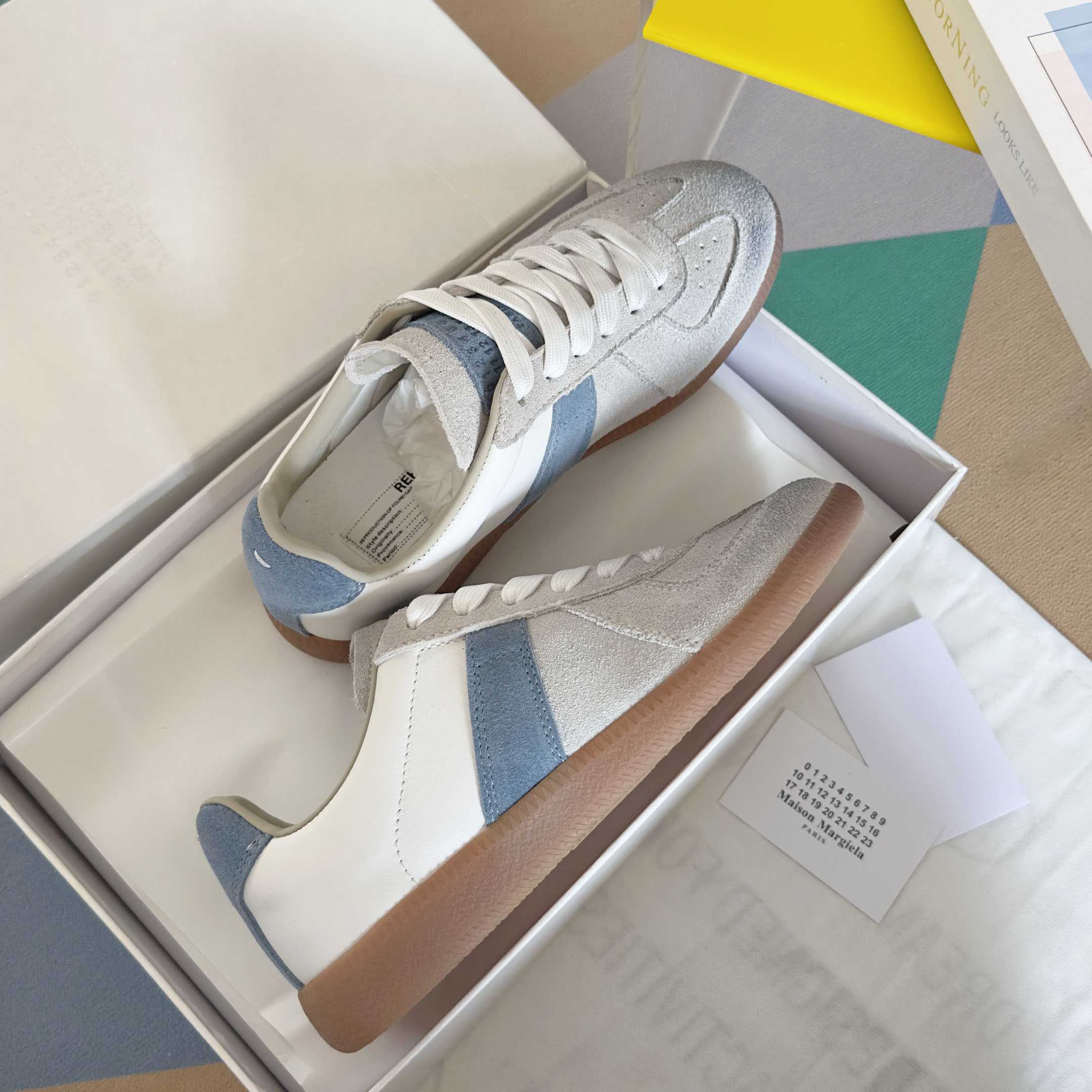 Maison Margiela Off-White & Blue Replica Sneakers - DesignerGu