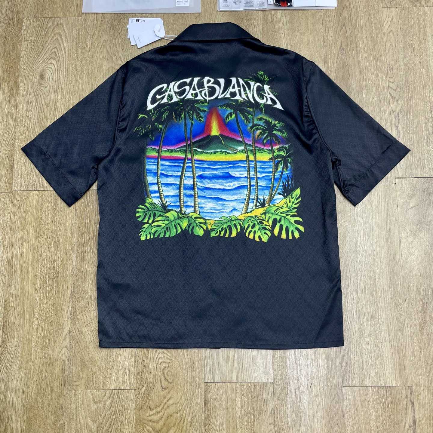 Casablanca Volcano Short Sleeve Jacquard Shirt CA3592 - DesignerGu