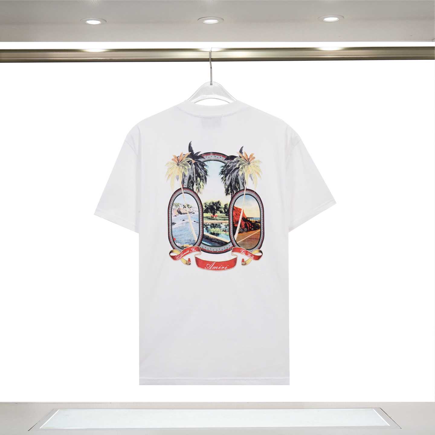 Amiri MA Paradise Logo Print Cotton Jersey T-Shirt - DesignerGu