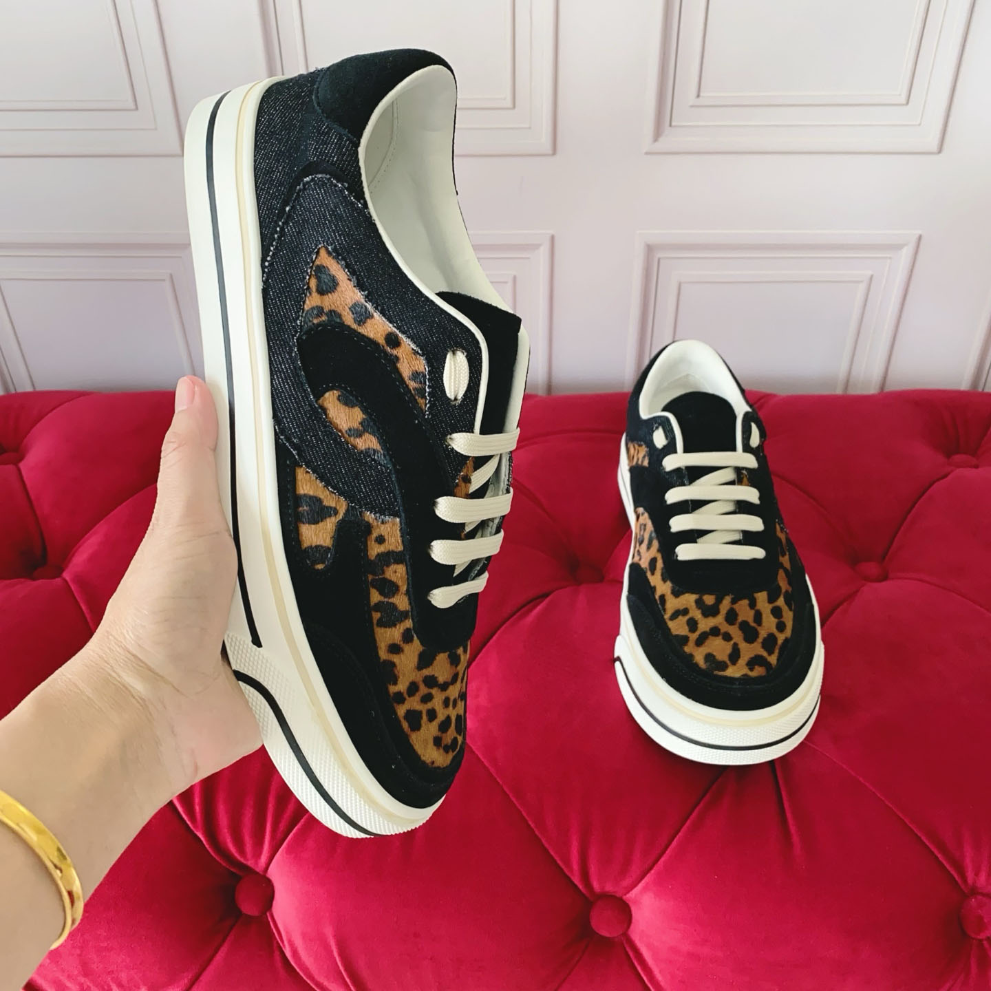 Dolce & Gabbana Leo-Print Pony DG Sailing Sneakers - DesignerGu