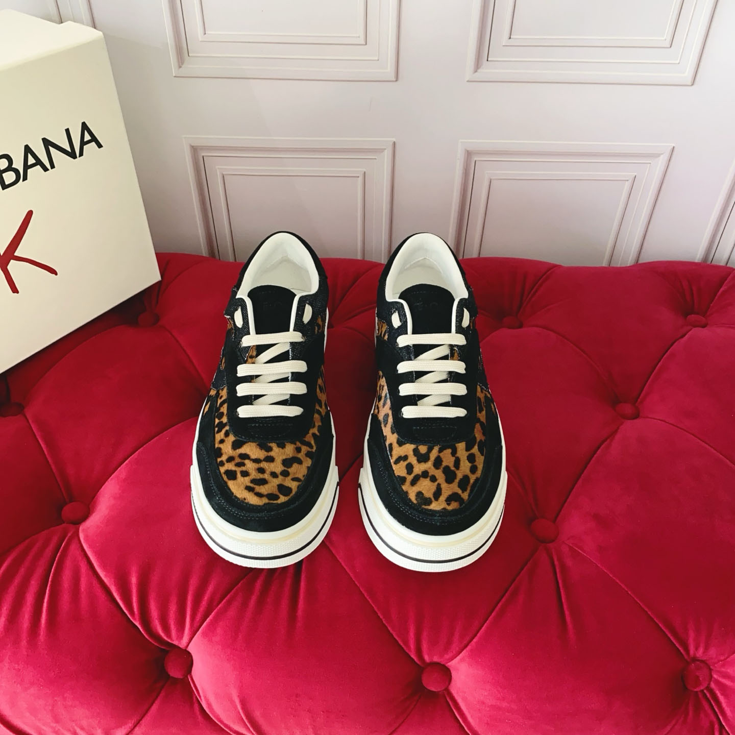 Dolce & Gabbana Leo-Print Pony DG Sailing Sneakers - DesignerGu