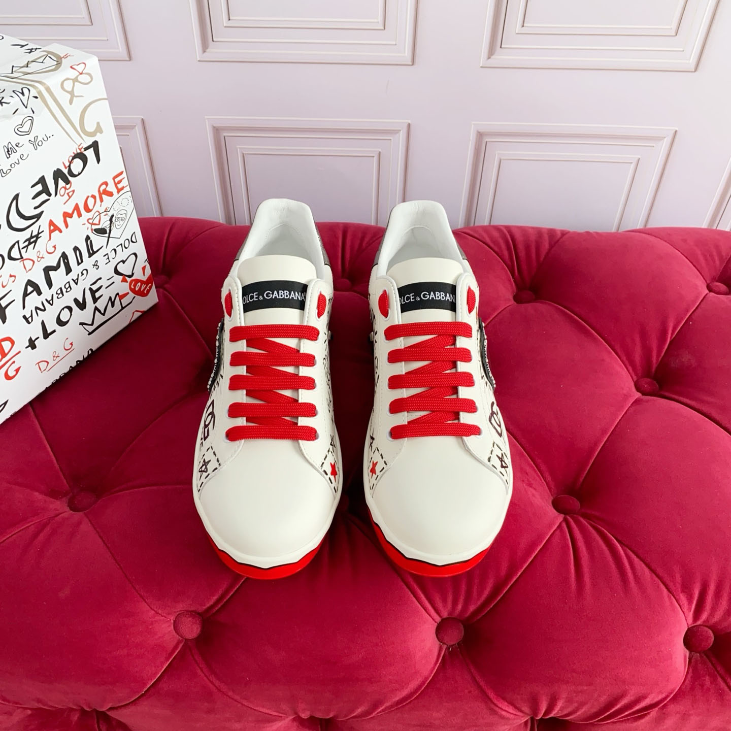 Dolce & Gabbana Portofino Calfskin Sneakers - DesignerGu