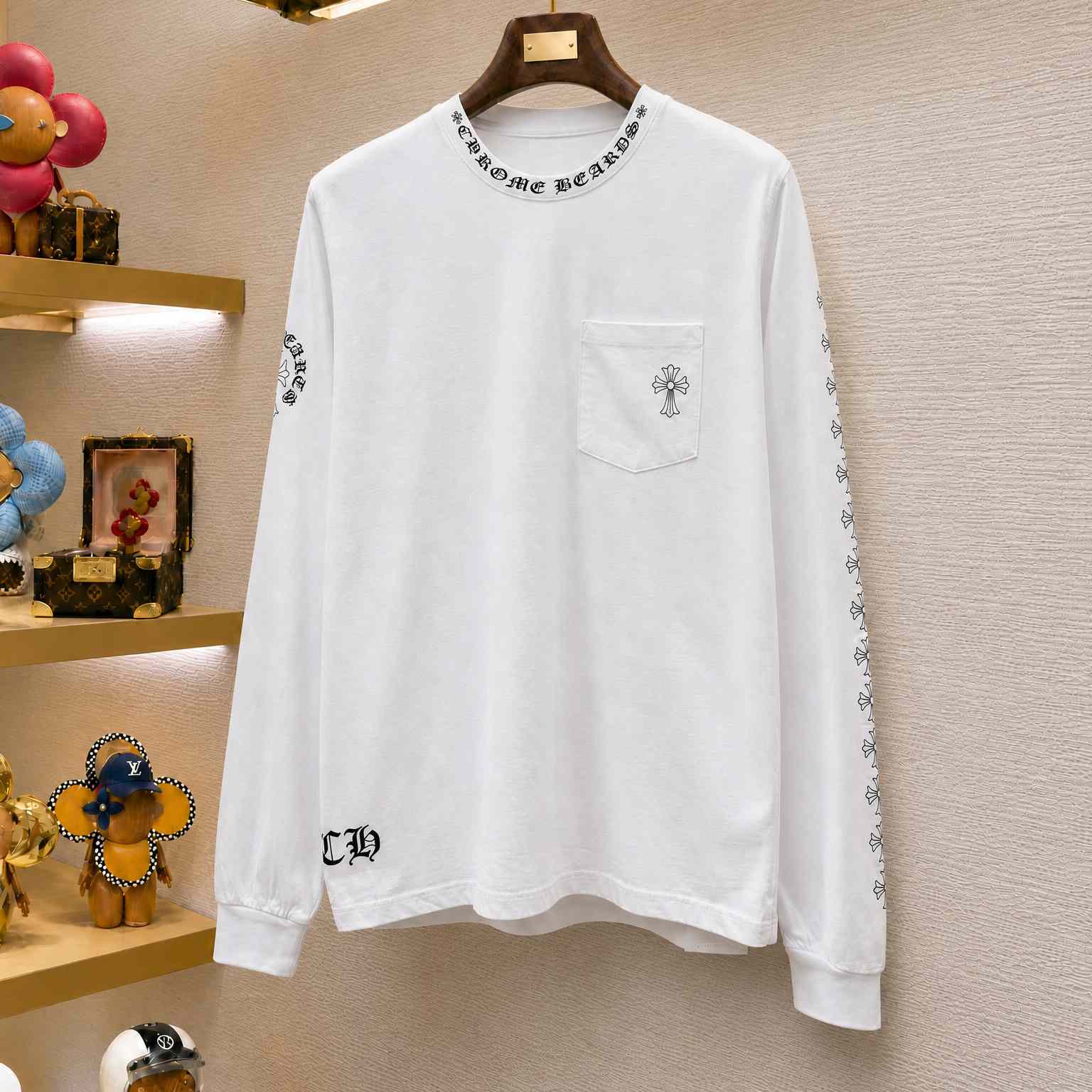 Chrome Hearts Cross Logo Long Sleeve T-Shirt  'White' - DesignerGu