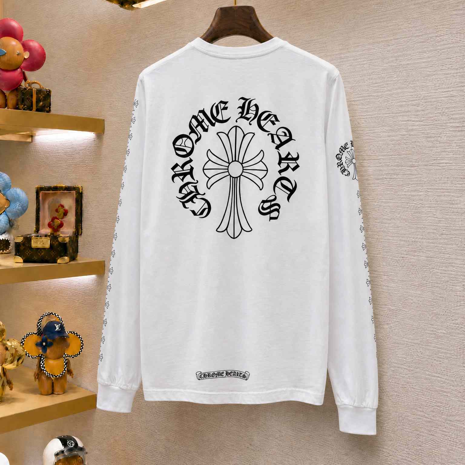 Chrome Hearts Cross Logo Long Sleeve T-Shirt  'White' - DesignerGu