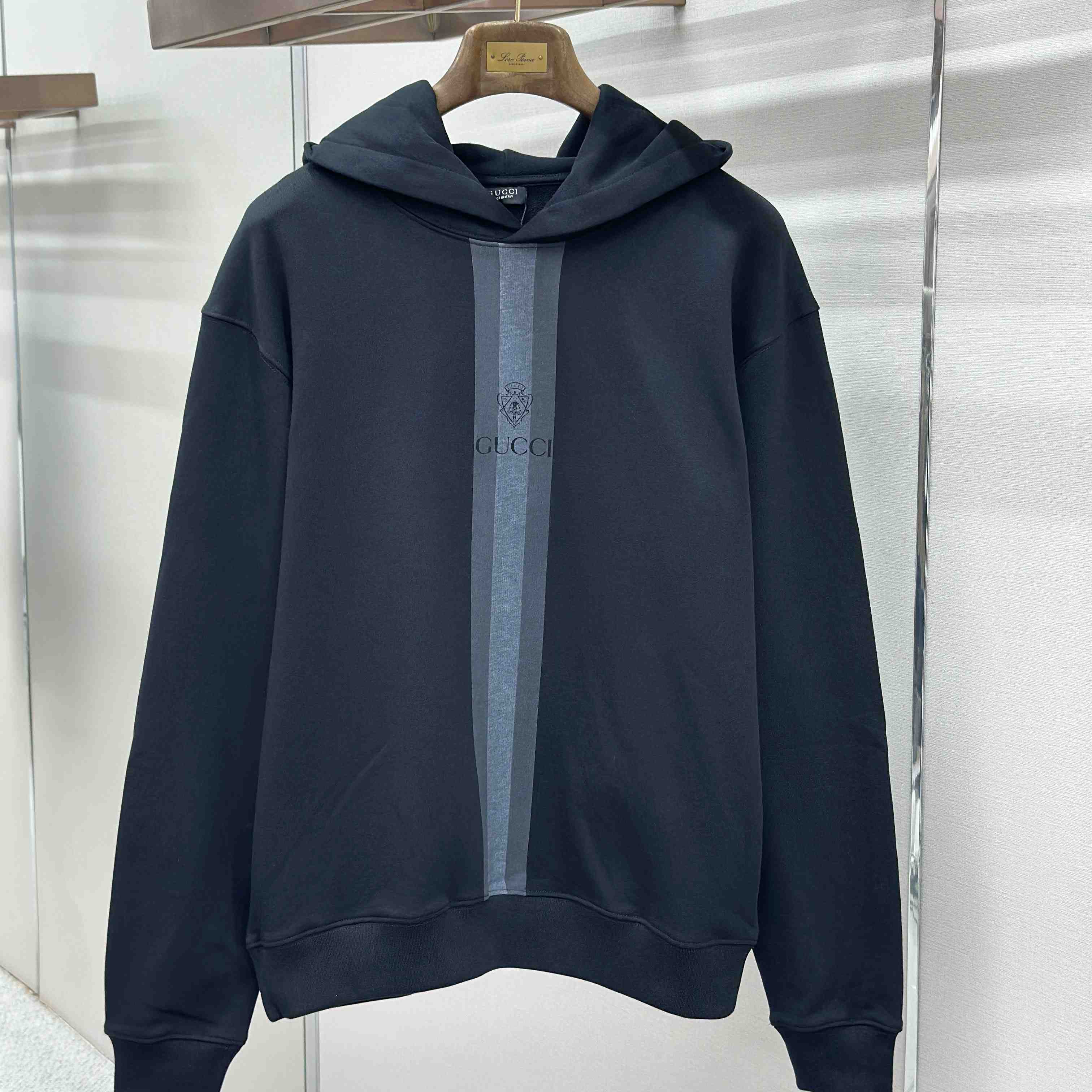 Gucci  Cotton Hooded Sweatshirt With Muted Web - DesignerGu