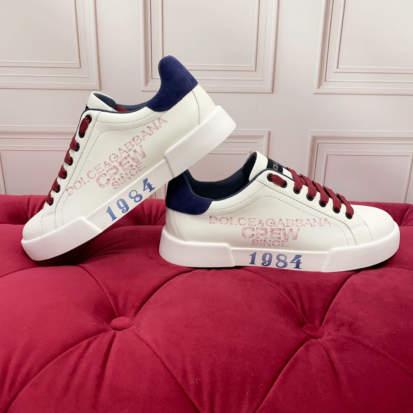 Dolce & Gabbana Portofino Light Strobel Calfskin Sneakers - DesignerGu