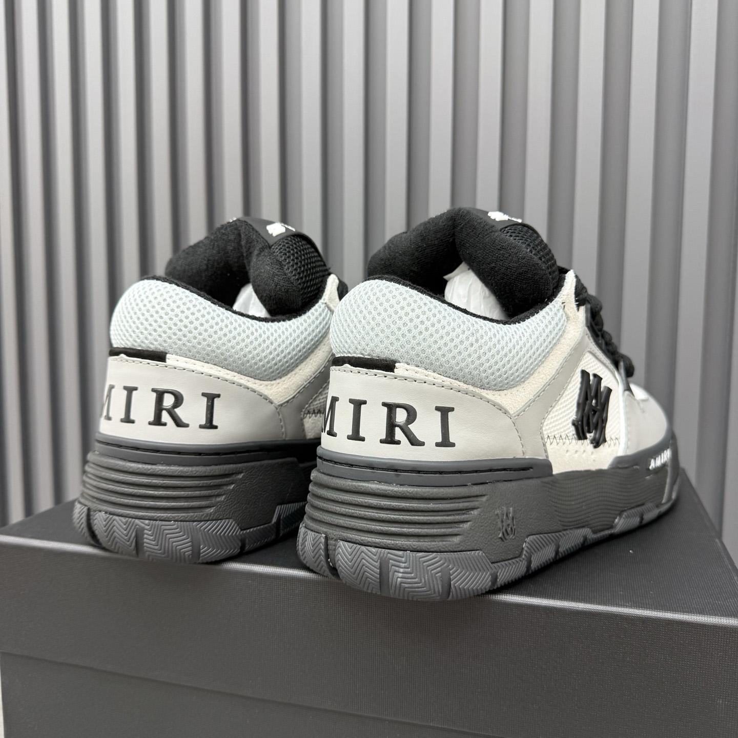 Amiri White & Gray MA Patch MA-1 Sneakers - DesignerGu