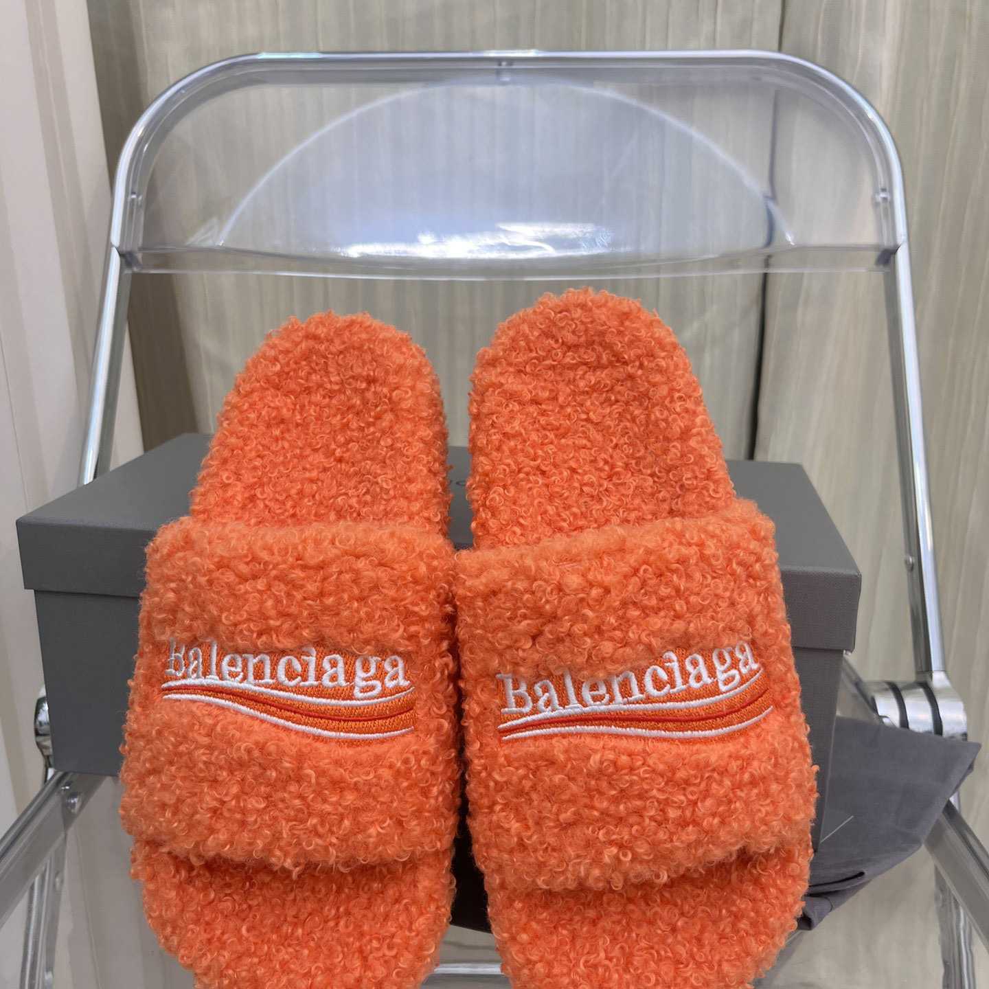 Balenciaga Furry Slide Sandals - DesignerGu
