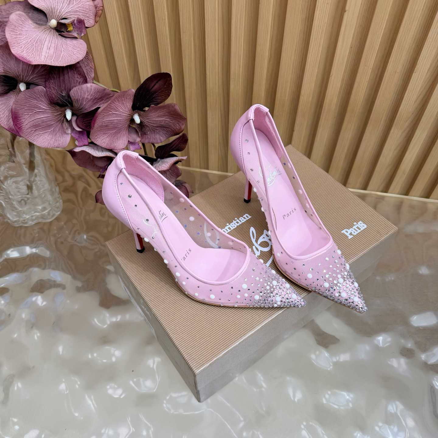 Christian Louboutin Miss Z Degrastrass Leather Pumps 100 - DesignerGu