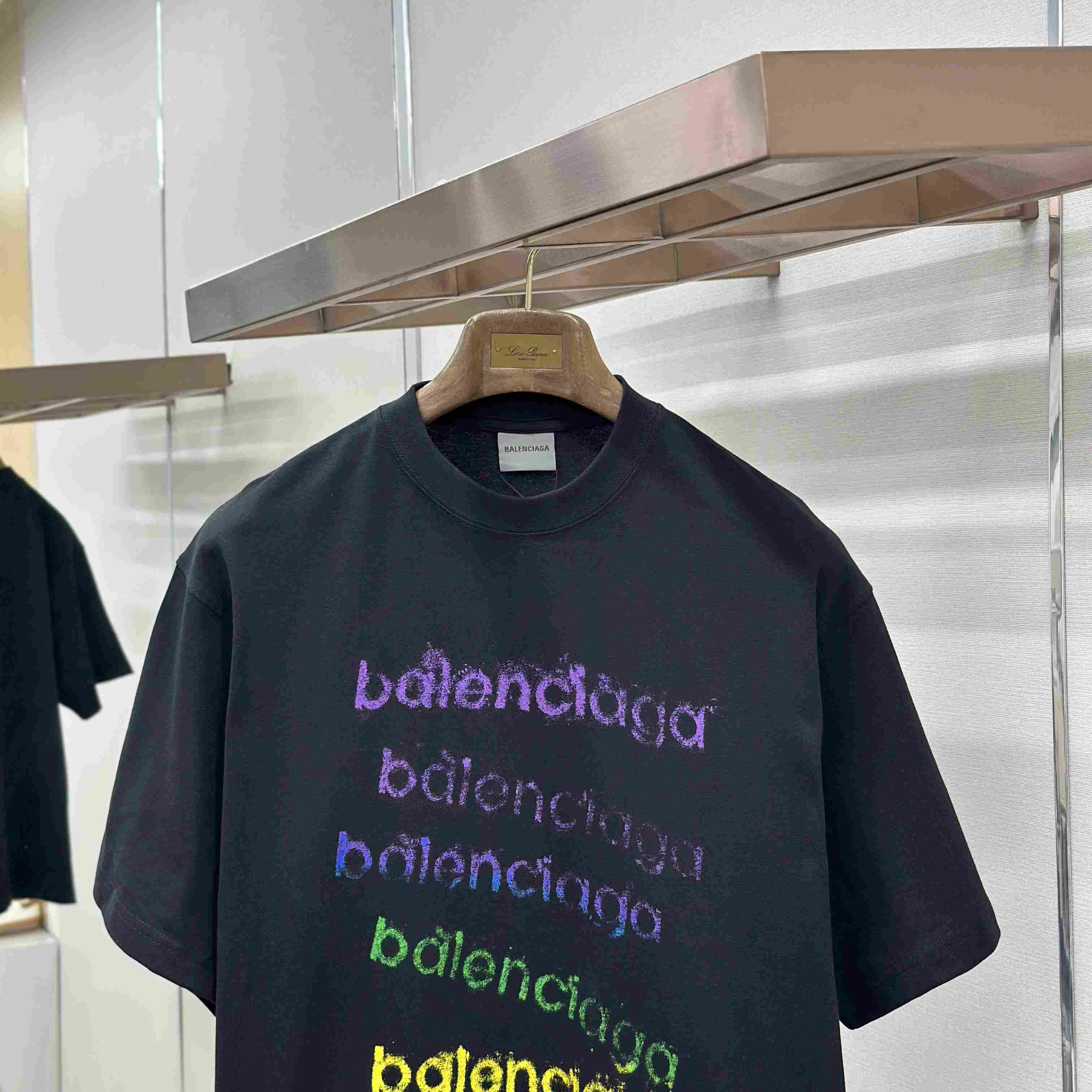 Balenciaga Logo Cotton Jersey T-shirt  - DesignerGu