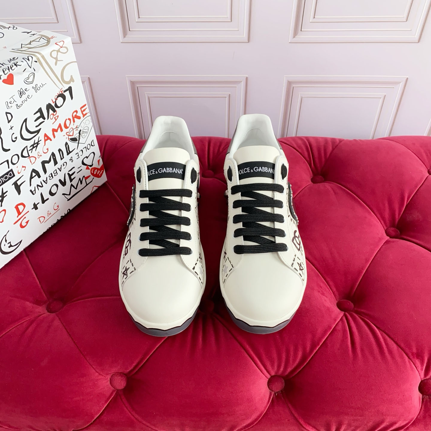 Dolce & Gabbana Portofino Calfskin Sneakers - DesignerGu