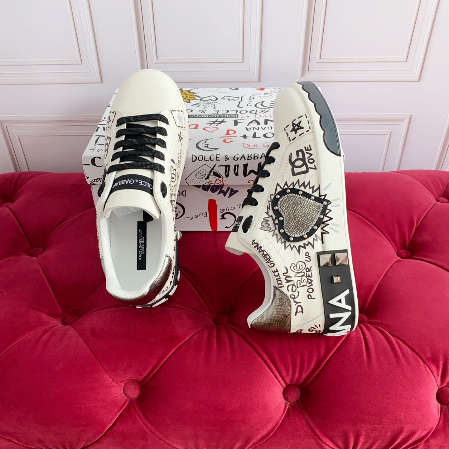 Dolce & Gabbana Portofino Calfskin Sneakers - DesignerGu