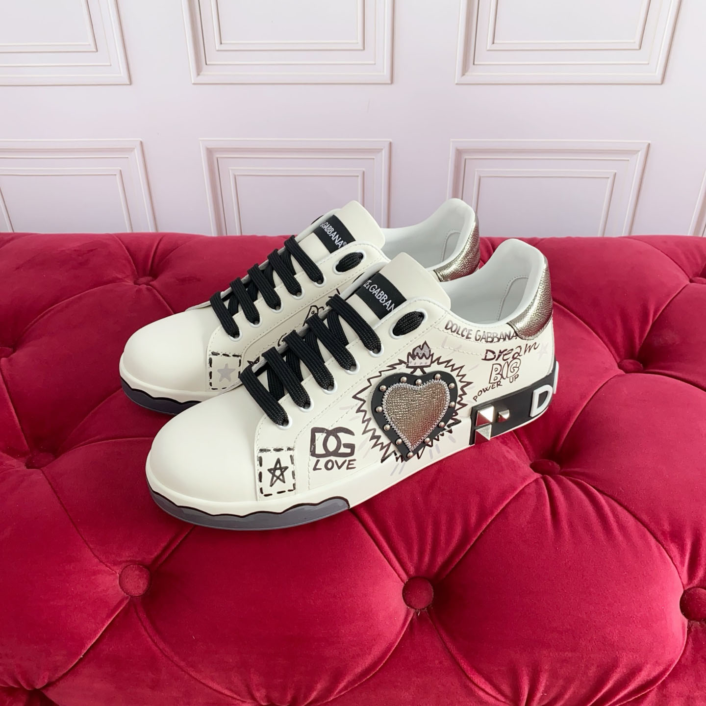 Dolce & Gabbana Portofino Calfskin Sneakers - DesignerGu