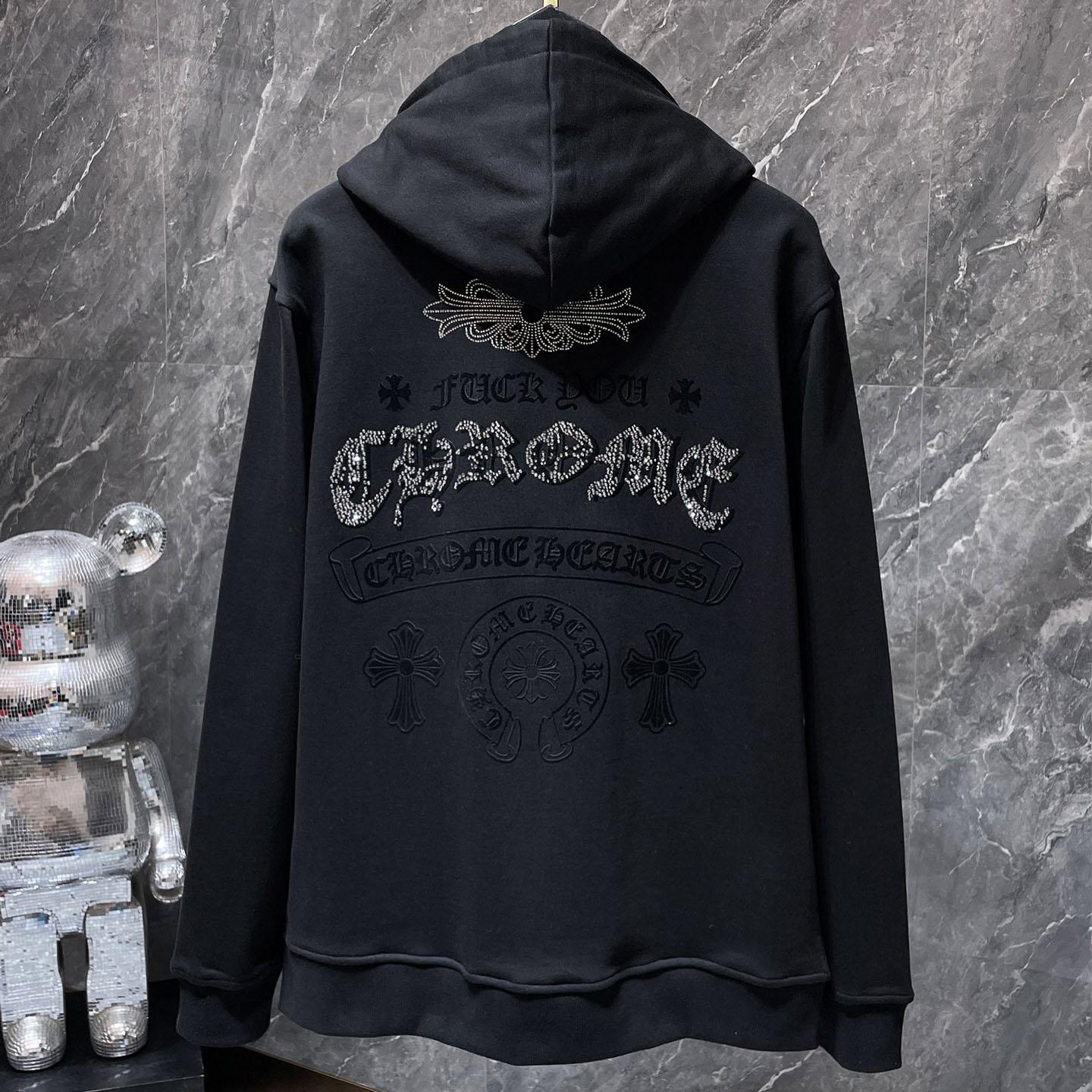 Chrome Hearts Cross Embroidery Black Hoodie - DesignerGu