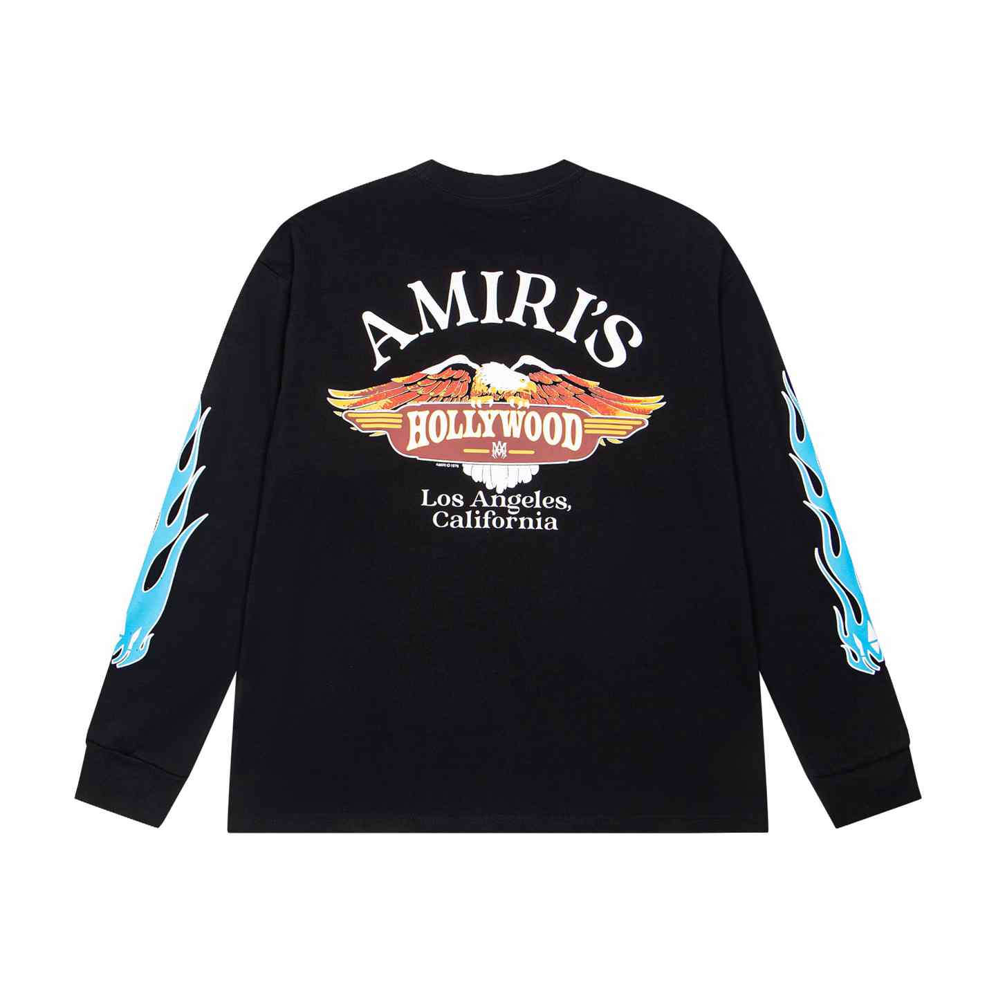 Amiri Cotton Eagle Flames Long Sleeve T-Shirt 'Black' - DesignerGu