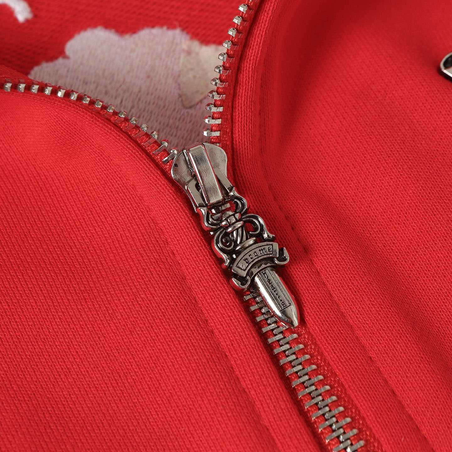 Chrome Hearts Embroidered King Taco Zip Up Hoodie 'Red' - DesignerGu