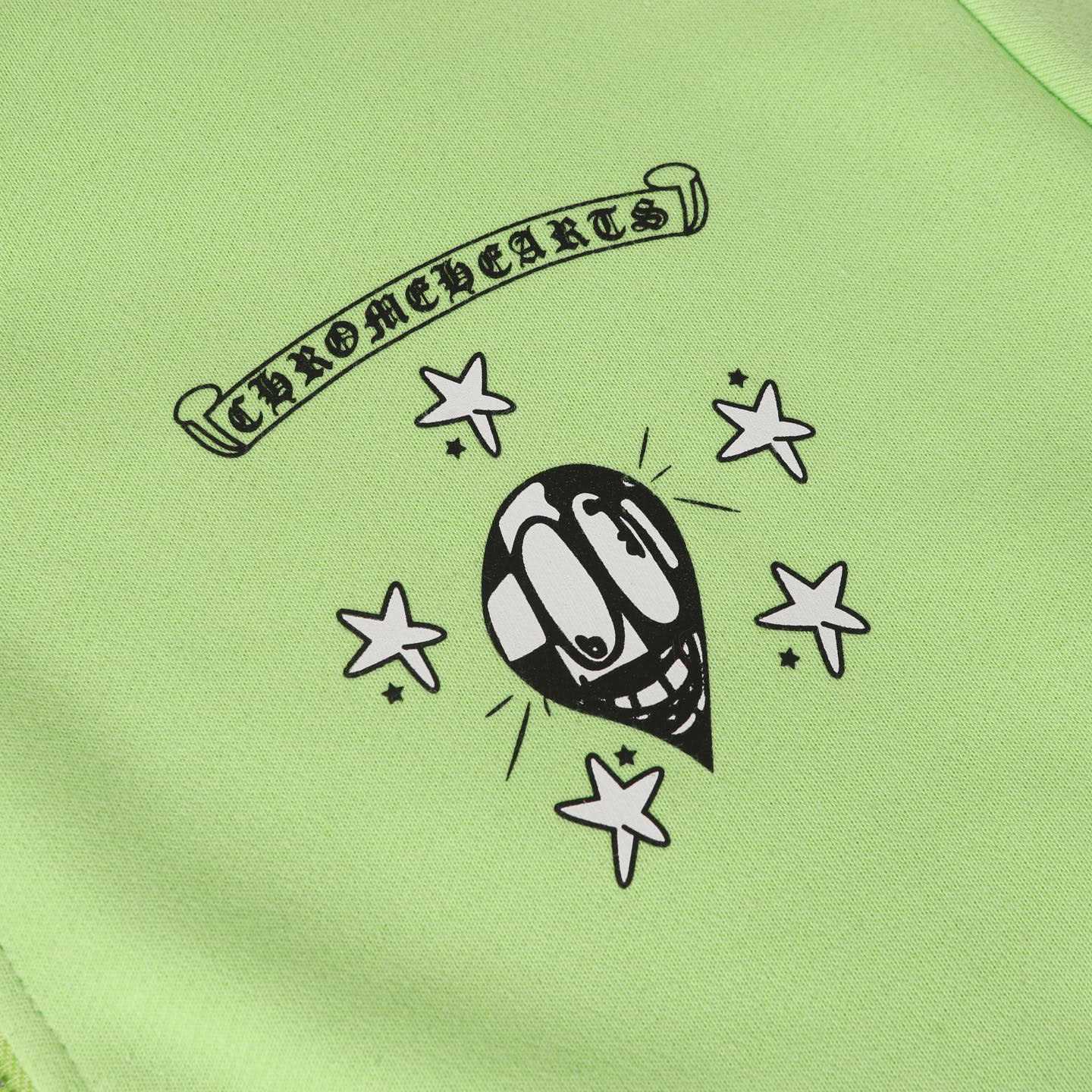 Chrome Hearts Matty Boy Thermal Lined Lime Green Zip Up Hoodie - DesignerGu