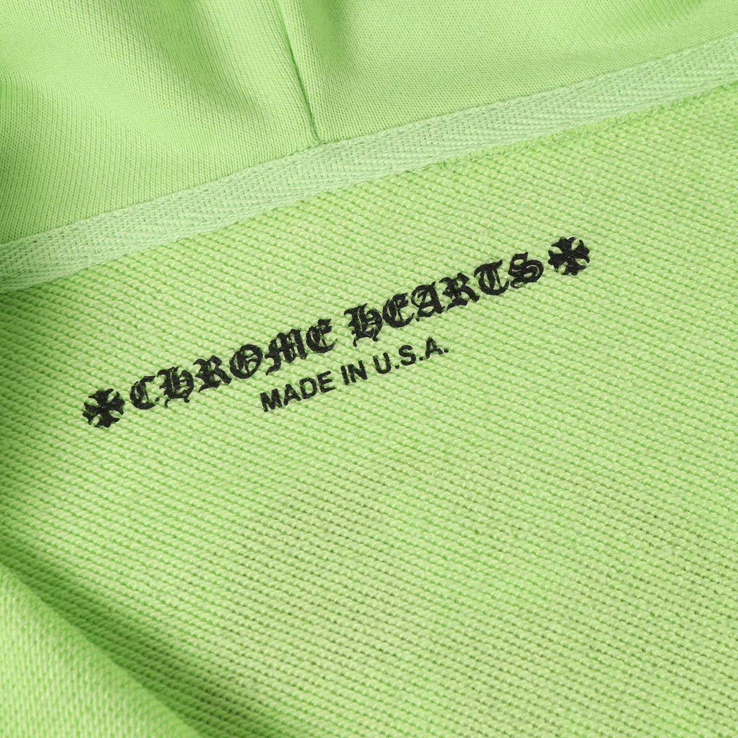 Chrome Hearts Matty Boy Thermal Lined Lime Green Zip Up Hoodie - DesignerGu