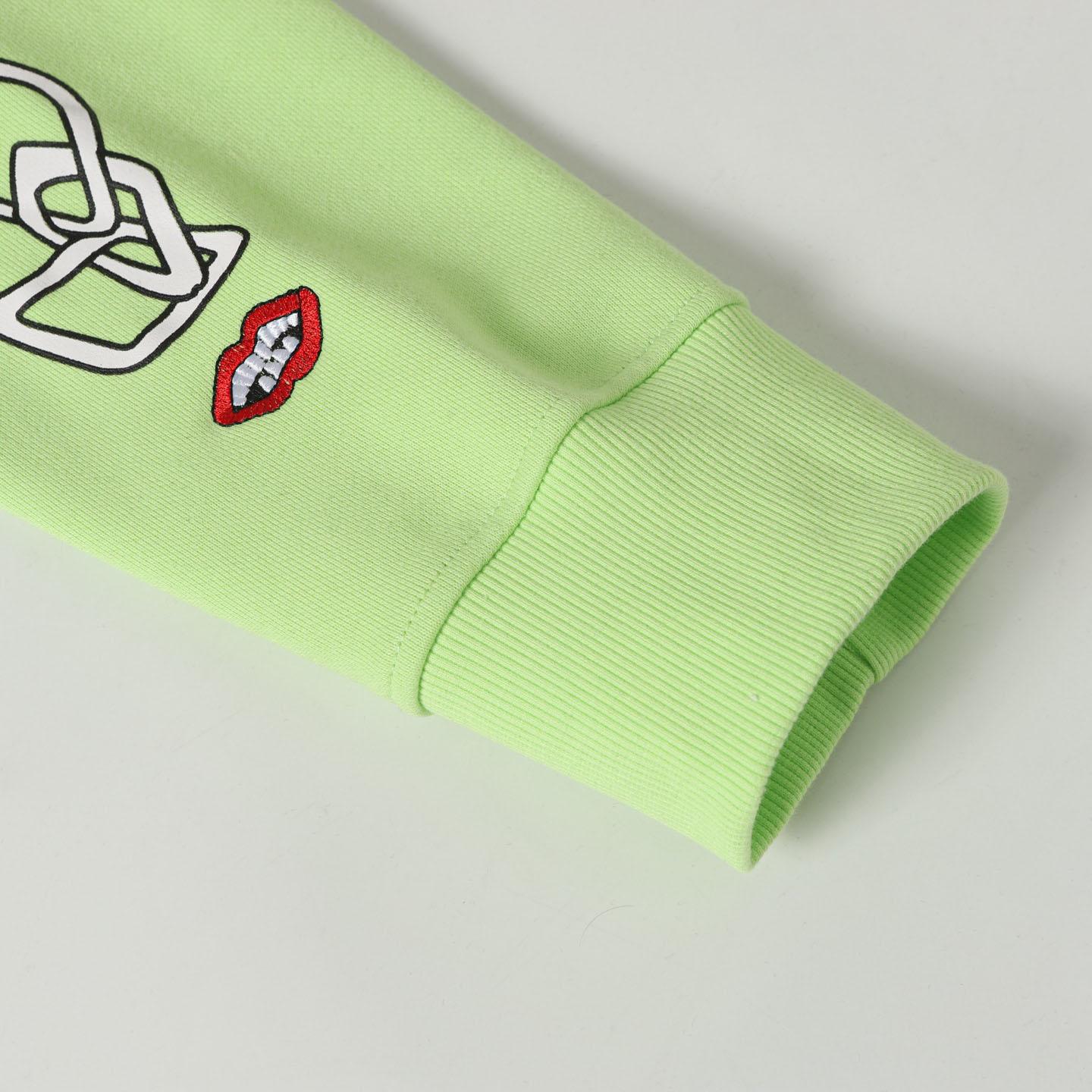 Chrome Hearts Matty Boy Thermal Lined Lime Green Zip Up Hoodie - DesignerGu