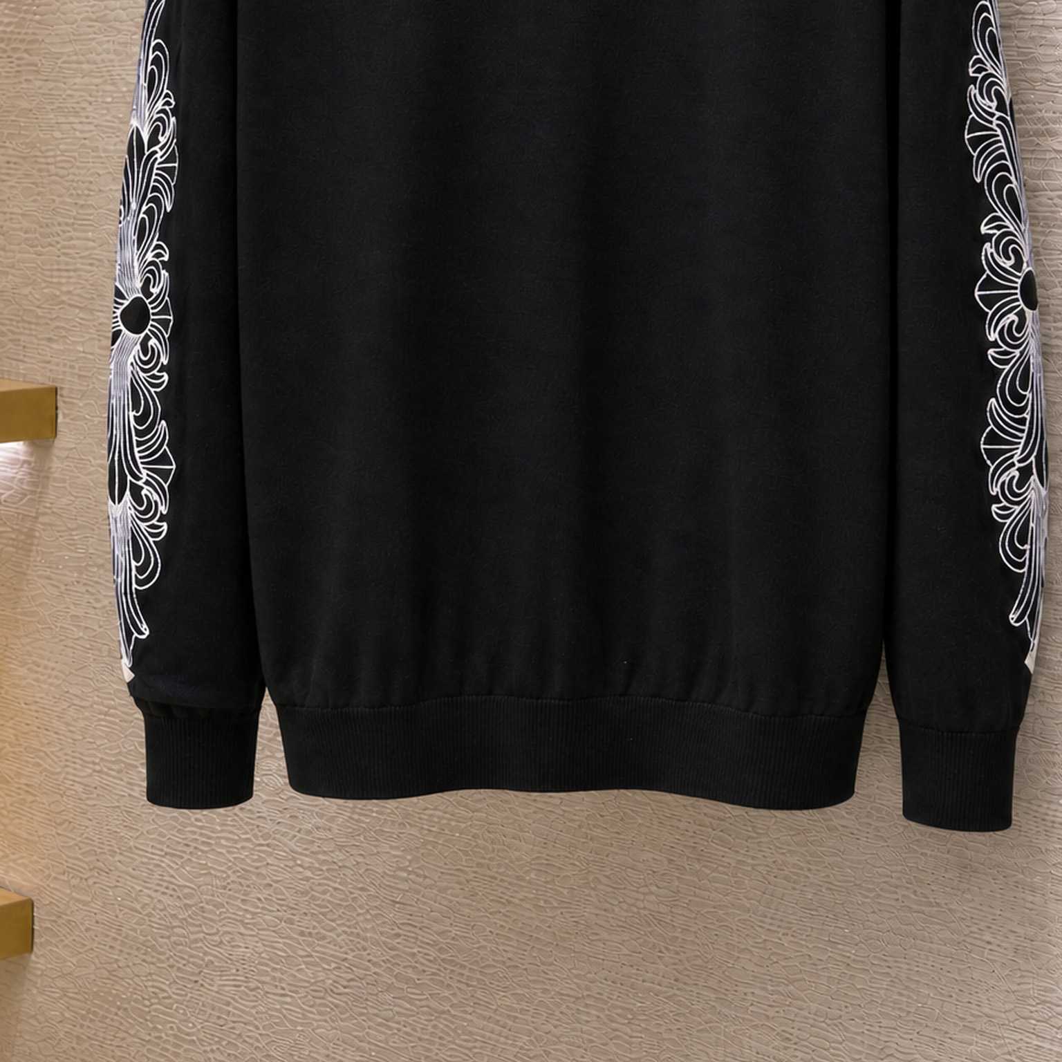 Chrome Hearts Life Sentence Floral Cross Embroidered Sweater - DesignerGu