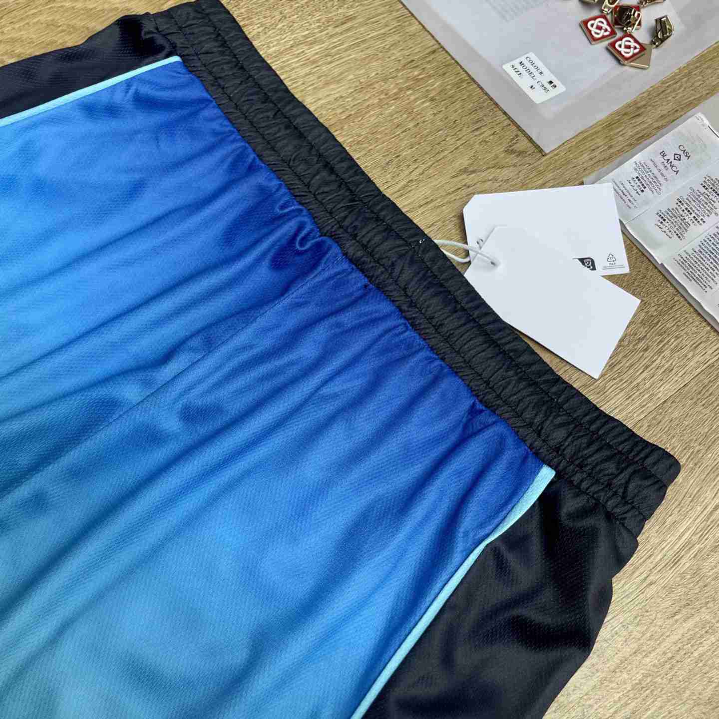 Casablanca Blue & Green Gradient Football Shorts C1159 - DesignerGu
