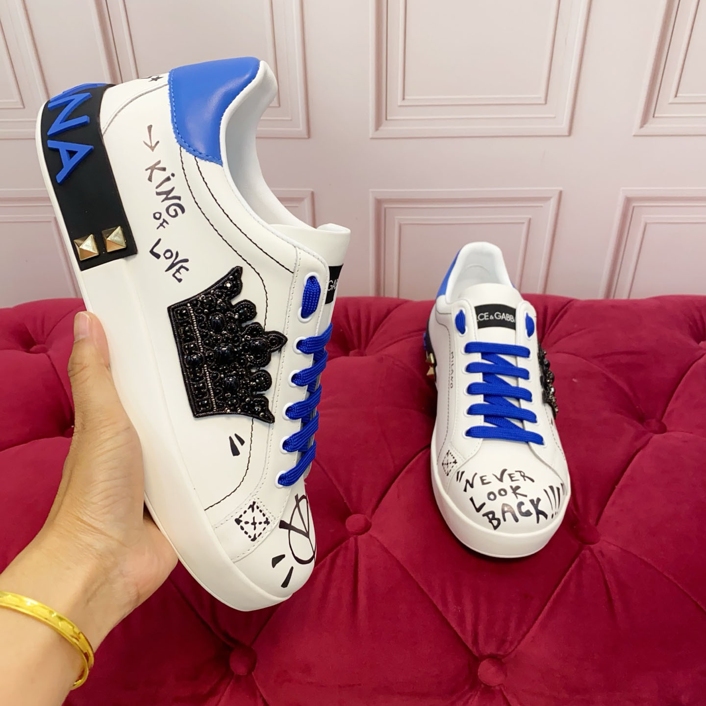 Dolce & Gabbana Portofino Leather Sneakers - DesignerGu