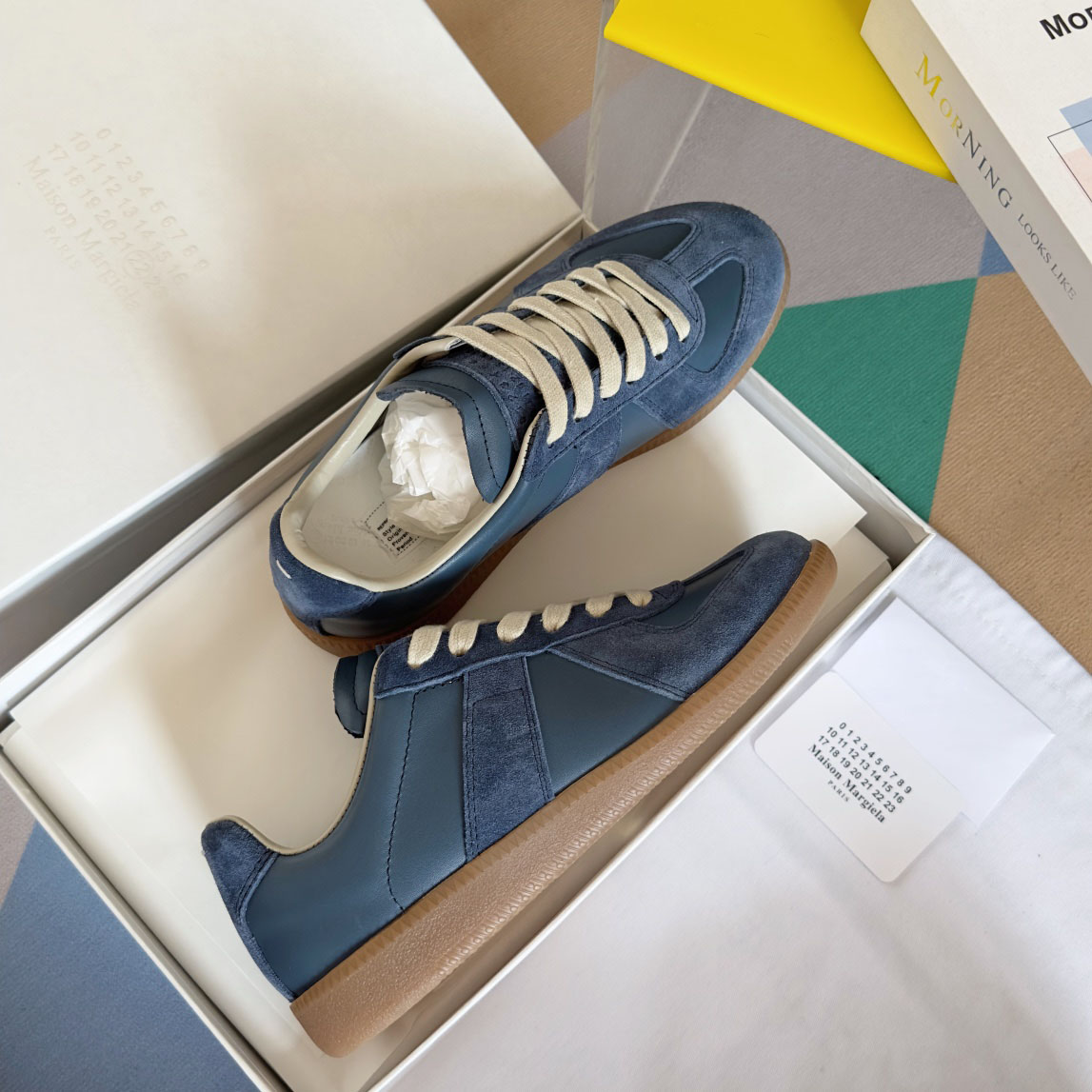 Maison MargielaReplica Suede And Leather Sneakers - DesignerGu