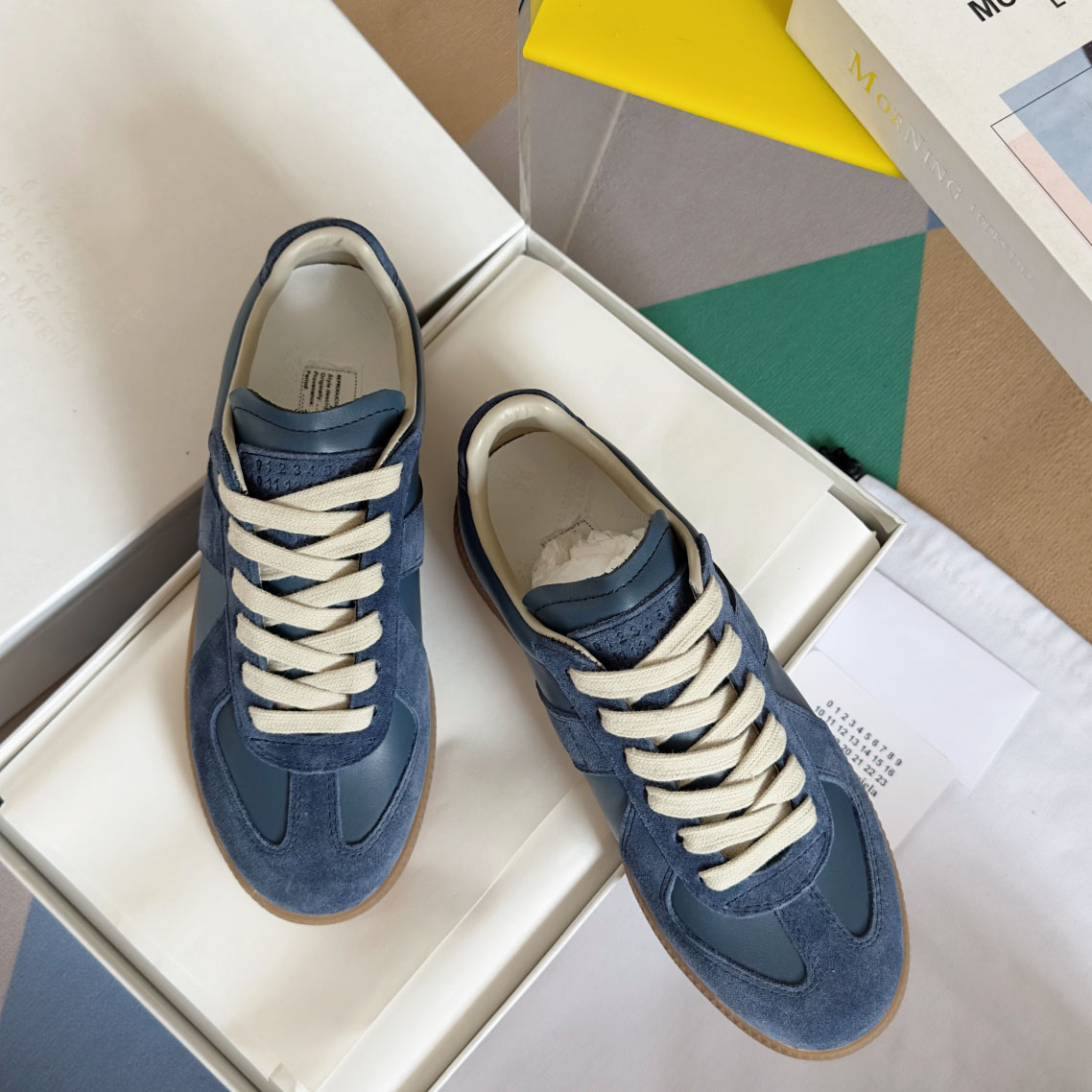 Maison MargielaReplica Suede And Leather Sneakers - DesignerGu
