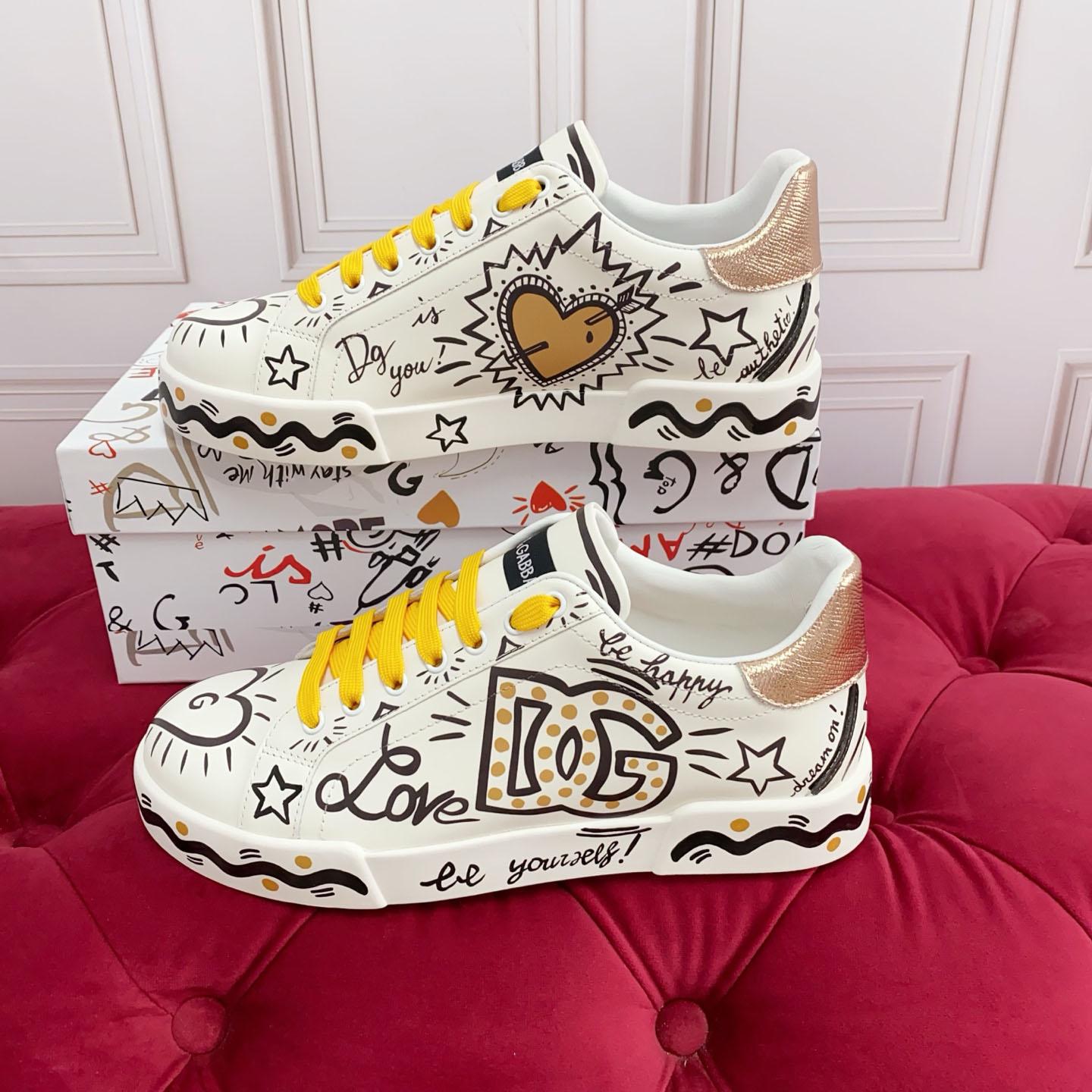 Dolce & Gabbana Calfskin Portofino Sneakers - DesignerGu