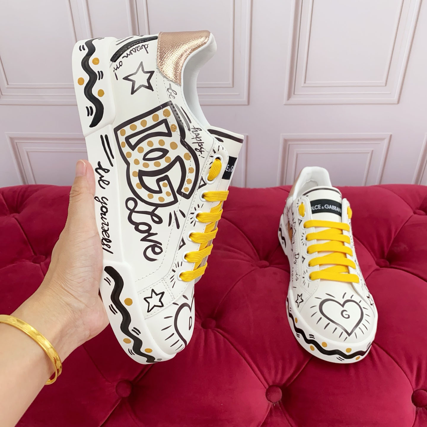 Dolce & Gabbana Calfskin Portofino Sneakers - DesignerGu