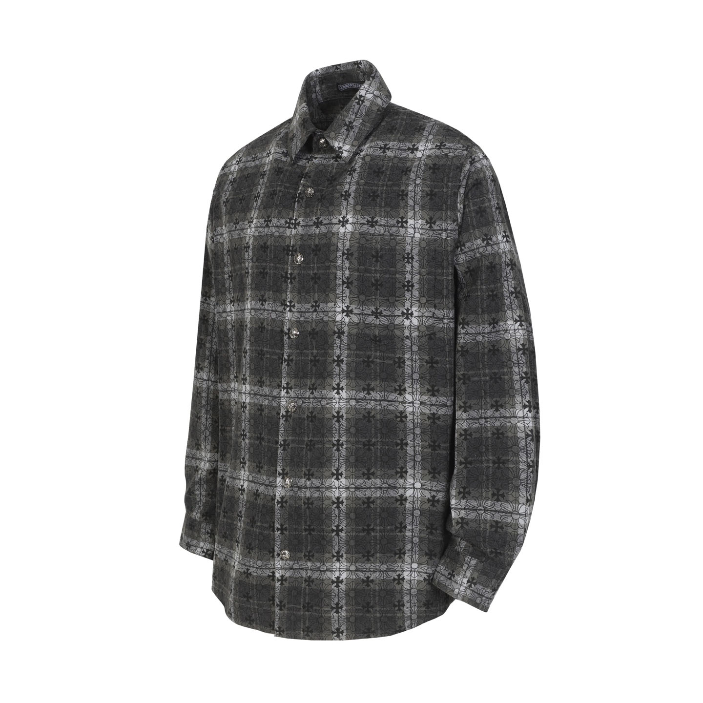Chrome Hearts Monogram Cross Patch Flannel Shirt - DesignerGu