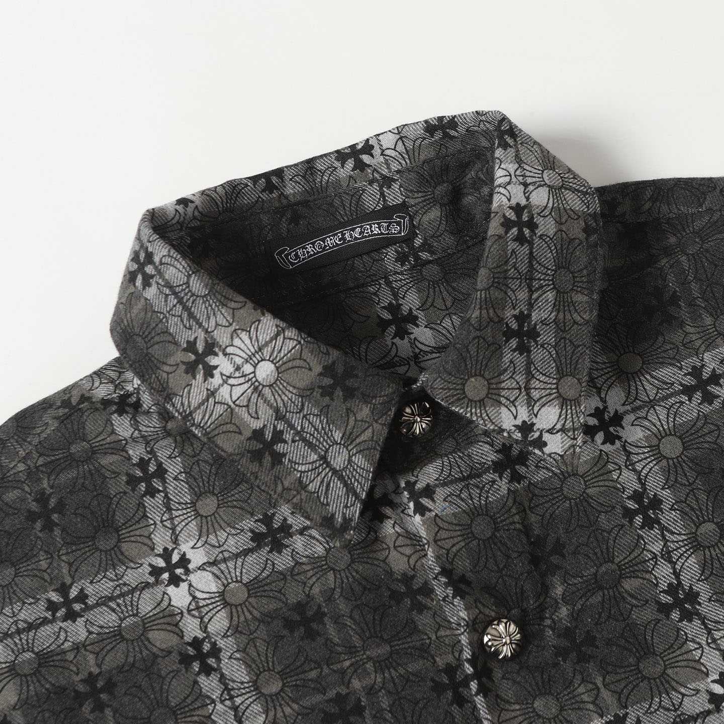 Chrome Hearts Monogram Cross Patch Flannel Shirt - DesignerGu