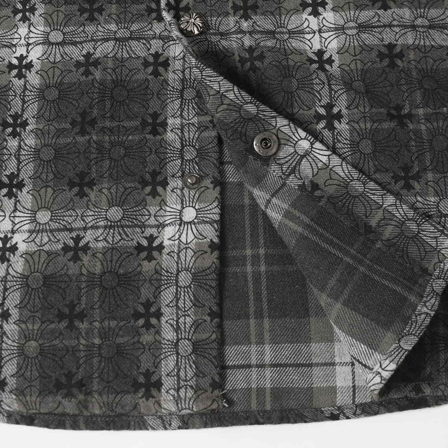 Chrome Hearts Monogram Cross Patch Flannel Shirt - DesignerGu