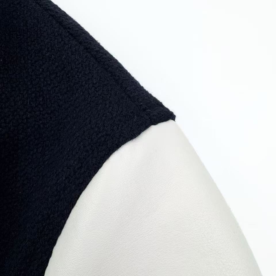 Celine Teddy Varsity Jacket In Textured Wool - DesignerGu